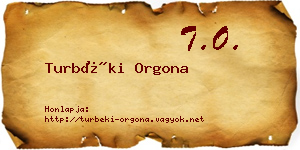 Turbéki Orgona névjegykártya